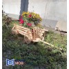 suport decorativ din lemn pentru flori de gradina